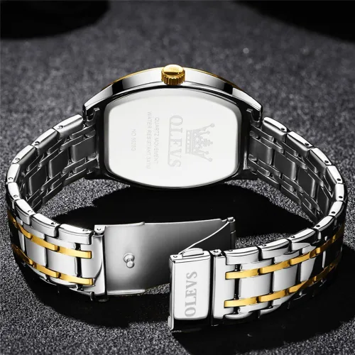 Vista 2 de OLEVS Men Watches Square Business Dress Diamond Analog Quartz Date Luxury Watch for Men Casual Stainless Steel Waterproof Luminous Wrist Watch