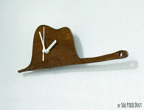 Vista 3 de Prince - A Boa Constrictor Digesting An Elephant - Wooden Silhouette Wall Clock