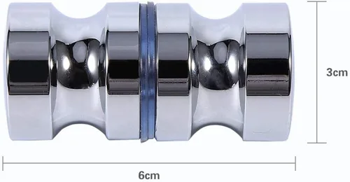 Vista 2 de TOPINCN Manija de puerta de baño redonda de aleación de aluminio de una sola cara de cristal de ducha perilla enemigo baño ducha gabinete manija