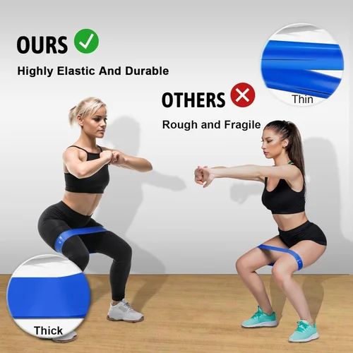 Vista 5 de Juego de bandas de resistencia para ejercicio, 6 niveles de bandas de entrenamiento con correas de yoga para entrenamiento de fuerza, deportes