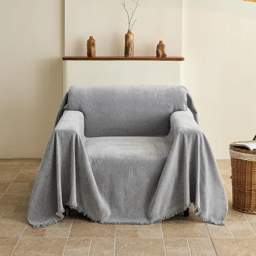 Vista 29 de Fundas Boho para Sofá de 2 Cojines, Funda Deslizable de Chenille para Sofá para Mascotas Lavable, Funda de Loveseat Seccional en Forma de L Manta