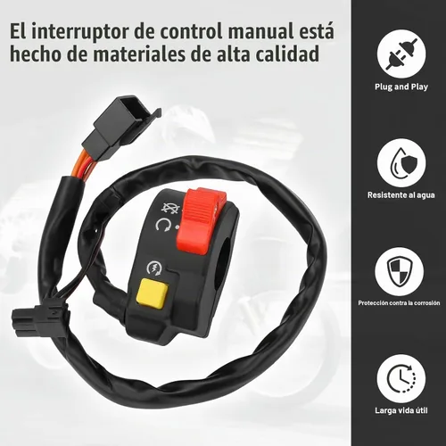 Vista 4 de M MATI Interruptor de manillar derecho Botón de arranque y parada de apagado para Suzuki DRZ400S DR-Z400S 2000-2009 37200-13E30 37200-13E31