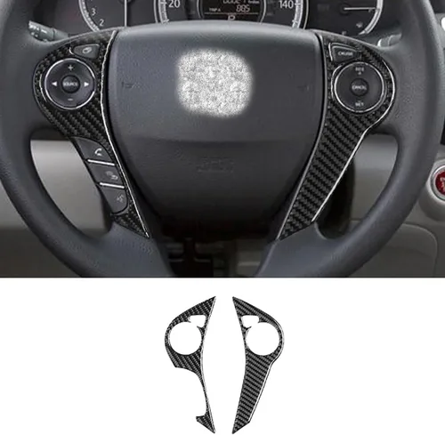 Vista 3 de Vinil autoadhesivo para panel de llaves del volante de automóvil, para Honda Accord 20132014201520162017, accesorio de decalcomanía de fibra