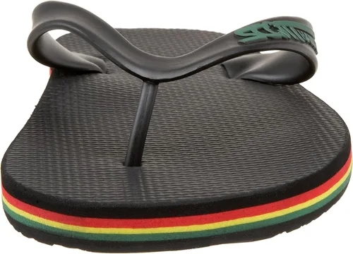 Vista 2 de Scott Hawaii Jawaiian Rasta - Pantuflas de goma de doble enchufe para hombre, calzado de playa, sandalia antideslizante para barco, plantilla más