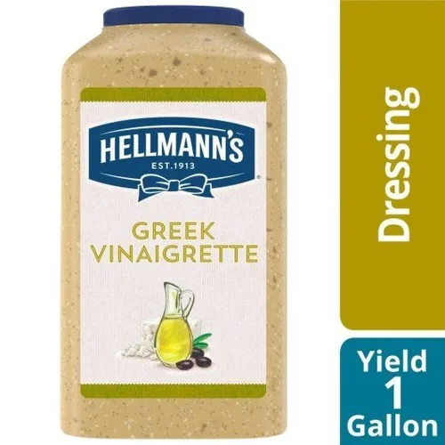 Vista 3 de Hellmann's Jarra de vinagreta griega para ensalada sin gluten, sin sabores artificiales o MSG añadido, 1 galón (paquete de 4)