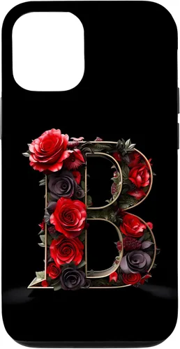 Vista 28 de B Monogram Letter Red Roses Floral Case for iPhone 17