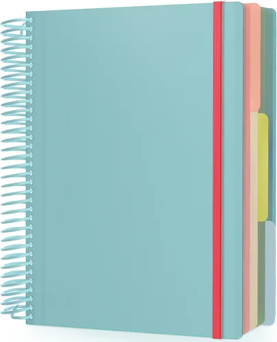 Vista 19 de EUSOAR - Cuaderno en espiral de papel gráfico, tamaño A4 de 9.25" x 11.7", gran cuaderno de 3 asignaturas, cuaderno de diario de tapa dura