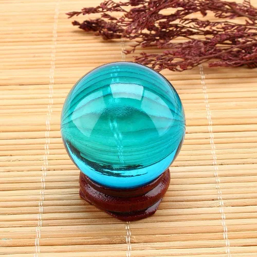 Vista 2 de Yosoo Health Gear Bola de cristal azul real, bola de cristal con base de soporte, esfera curativa de cristal de cuarzo azul real raro asiático