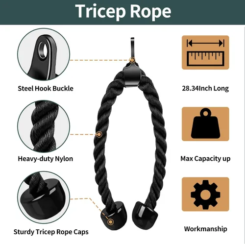 Vista 4 de Solid Cable Machine Attachment, Cable Attachments for Gym, Gym Cable Attachments, Cable Machine Attachments Set