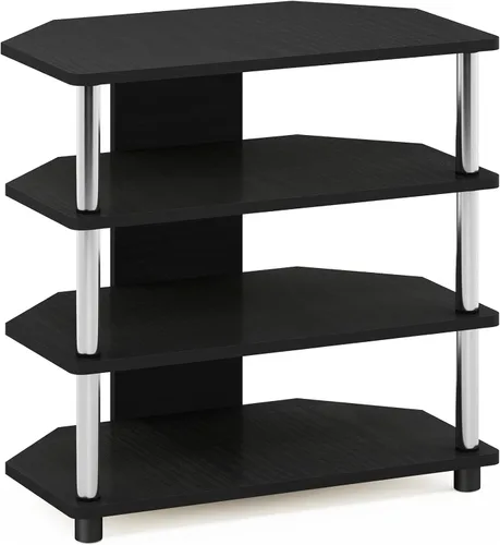 Vista 4 de Furinno Turn-N-Tube Centro de Entretenimiento Pequeño de 4 Niveles de Montaje Fácil / Soporte para TV / Unidad para TV / Escritorio para TV, Acero