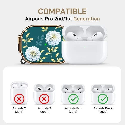 Vista 2 de Maxjoy Funda para AirPods Pro de 2ª/1ª generación con cerradura, bonita funda protectora para AirPods Pro 2, funda protectora dura para AirPod Pro