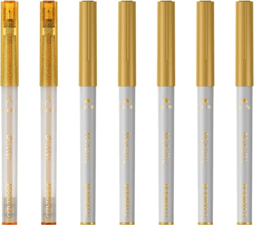 Vista 8 de DOOHALO Bolígrafos metálicos dorados con purpurina de gel compatibles con Cricut Maker 3/Maker/Explore 3/Air 2/Air 1.0/0.8/2.0/2.5 marcadores