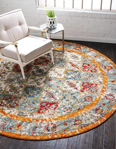 Vista 19 de Unique Loom - Alfombra estilo tradicional de Rosso Collection, Polipropileno, Beige/anaranjado