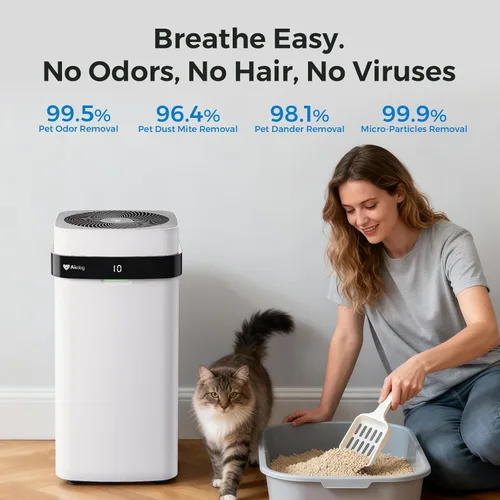 Vista 3 de Airdog X5 - Purificador de aire para mascotas para hogares de hasta 1614 pies cuadrados, tecnología TPA, potente filtración, filtro lavable