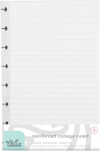 Vista 9 de Talia - Recambios para cuaderno con espiral (Páginas en blanco (negro), Junior (5.5 x 8.5 pulgadas))