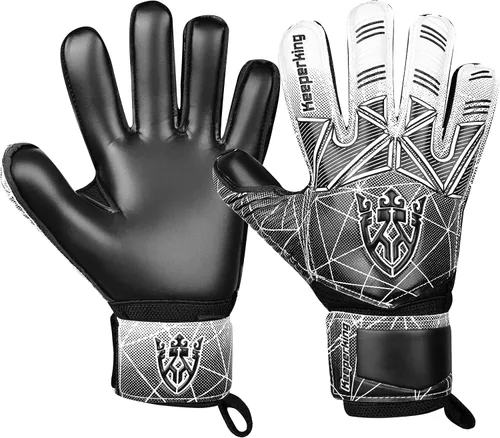 Vista 13 de Keeperking - Guantes de portero de fútbol para niños, jóvenes y adultos, palmas de agarre fuerte de látex con espinas removibles para la protección