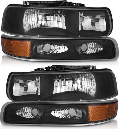 Vista 10 de WEELMOTO Juego de faros delanteros para 99-02 Chevy Silverado 1500 2500; para 01-02 Silverado 1500HD 2500HD 3500HD; para 00-06 Tahoe Suburban 1500