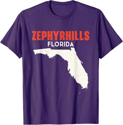 Vista 15 de Zephyrhills Florida USA State America Travel Floridian T-Shirt, Negro
