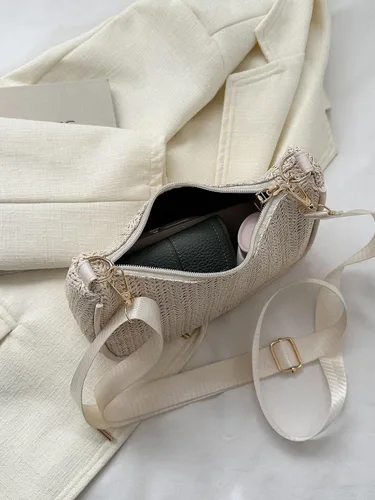 Vista 3 de Verdusa Bolsos cruzados de paja para mujer, bolsos pequeños tejidos