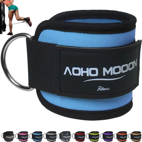 Vista 17 de AOHO MOOON Comfortable Adjustable Ankle Straps for Cable Machines Women, Gym Workout Leg Strap, Ankle Cuffs for Glute Workouts, Foot Straps for