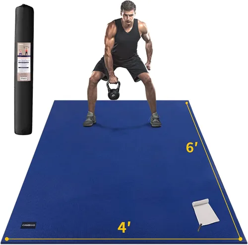 Vista 12 de CAMBIVO Alfombrillas de ejercicio grandes para entrenamiento en casa, 8 x 6 pies/7 x 5 pies/6 x 4 pies (0.276 in) extra gruesas para gimnasio