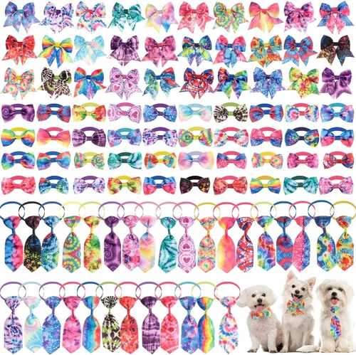 Vista 14 de Juego de collar de pajarita ajustable para perro, 100 piezas, Halloween