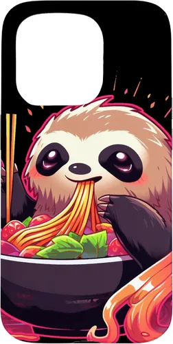 Vista 14 de Sloth Eating Ramen Japanese Noodles Soup Kawaii Case for iPhone 17