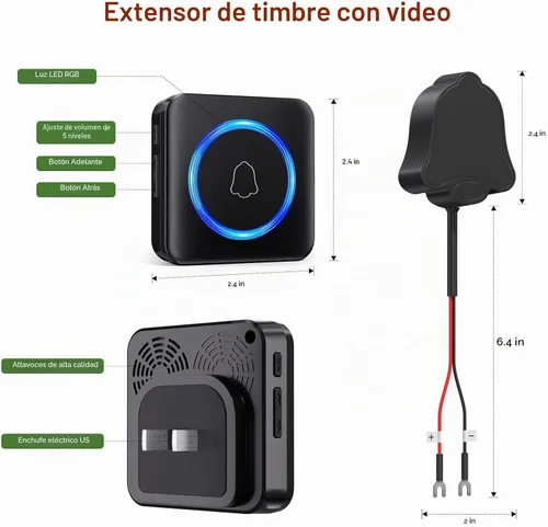 Vista 9 de Timbre inalámbrico para parpadeo/nido (cableado, 2ª y 3ª generación)/anillo con cable