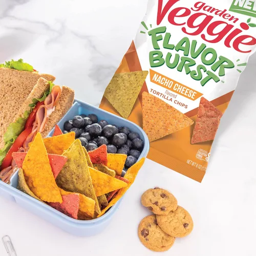 Vista 4 de Sensible Portions Garden Veggie Flavor Burst Tortilla Chips, Nacho, 6 onzas (paquete de 6)