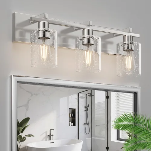 Vista 14 de Bathroom Light Fixtures Over Mirror, 2-Light Modern Matte Black Bathroom Vanity Light, Wall Lights with Clear Glass Shade, Living Room, Bedroom