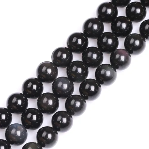 Vista 121 de GEM-Inside - 95 cuentas AA color morado oscuro de amatista de 15 pulgadas por hebra con agujero, piedras preciosas naturales y cuentas de cristal