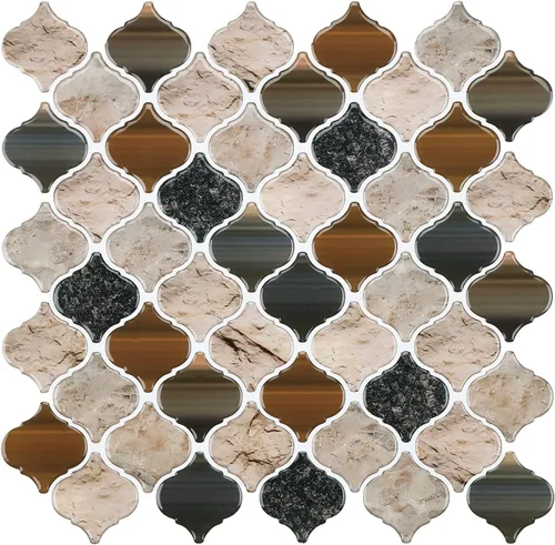 Vista 12 de STICKGOO Arabesque Protector contra Salpicaduras Despegar y Pegar, 12"X12" Azulejo Protector contra Salpicaduras para Cocina Despegar y Pegar