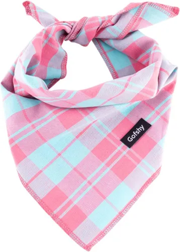 Vista 6 de Bandana para perro chico, bufanda para perro negro azul pequeño, bufanda de bufalo a cuadros, impresión ajustable, pañuelo, babero, accesorios