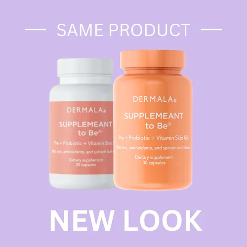 Vista 2 de Dermala #FOBO SUPPLEMEANT to Be - Suplemento para el acné Todos los prebióticos diarios naturales, vitaminas y vitaminas para la piel con zinc