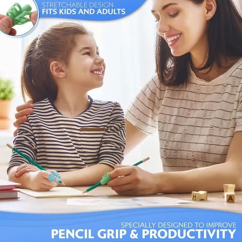 Vista 4 de Stylo Empuñaduras para lápices para escritura a mano para niños (paquete de 6) — Entrenador de agarre ergonómico para niños de 3 a 5 años