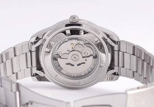 Vista 6 de Reloj analógico automático Seiko 5 de color platanegro de los hombres SNKN13J1