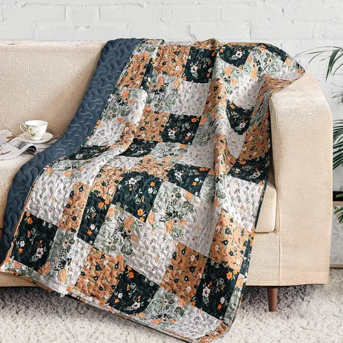Vista 9 de Exclusivo Mezcla - Manta acolchada reversible estilo bohemio, 50 x 60 pulgadas