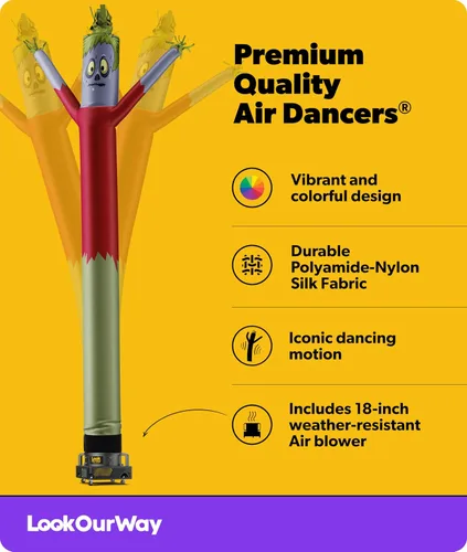 Vista 2 de LookOurWay Juego inflable de tubo para hombre de Halloween Air Dancers Inflable de monstruo loco de 20 pies con soplador de 12 pulgadas Monster