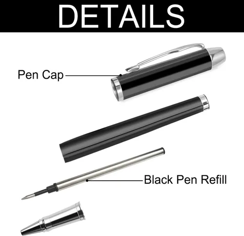 Vista 4 de Bolígrafos personalizados, bolígrafo y estuche grabados personalizados, regalos personalizados para padre, jefe, oficina, cumpleaños y graduación