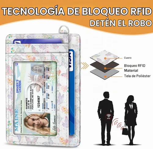 Vista 5 de Yonlevres Cartera delgada para tarjetas de crédito, cartera RFID para mujer, bolsillo frontal, soporte para tarjetas pequeñas, estuche para tarjetas
