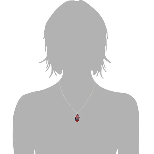 Vista 2 de seeka Multicolor Hamsa con Shaddai Collar para proteger del mal de ojo, n0617rd