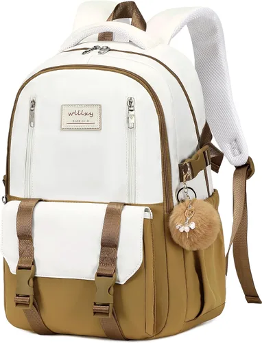 Vista 7 de Caoroky knight Mochila de viaje para laptop para mujeres y niñas, mochila de escuela primaria y secundaria, mochilas universitarias, mochila Negro