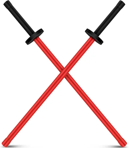 Vista 12 de JellyArch 2 piezas 85 cm de espadas de espuma para práctica, espada acolchada de entrenamiento, palos de kendo, bokken para adultos, artes Negro