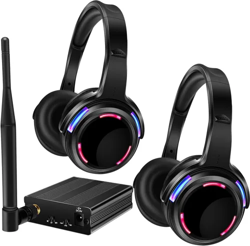Vista 10 de Auriculares inalámbricos LED silenciosos profesionales de disco silencioso y RF LED silenciosos para iPod MP3 DJ Music Pary Club