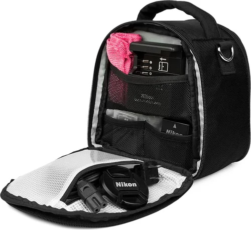 Vista 6 de VanGoddy Laurel Onyx - Funda de transporte para cámara Polaroid OneStep 2 i-Type, Pop, Snap, Snap Touch, Pic-300 Instant Print Negro (Onyx Black)
