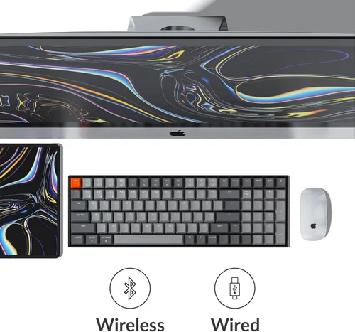 Vista 2 de Keychron K4 96% Layout 100 teclas inalámbrico Bluetooth 5.1teclado mecánico USB con cable para juegos con Gateron G Pro Interruptor rojo