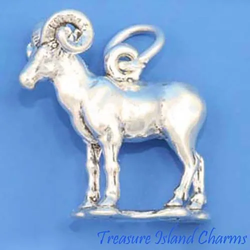 Vista 3 de New Ram Aries - Dije de plata de ley 925 con diseño de oveja zodiacal, diseño de camuflaje 3D
