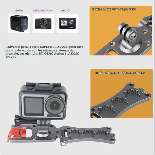 Vista 2 de NICEYRIG Correa de mochila de aluminio para GoPro Hero 11/10/9/8/7, DJI OSMO Action 3 [Versión mejorada] con abrazadera de rango amplio de 3mm