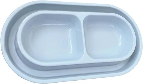 Vista 12 de Plato para gatos y gatos y cachorros, comedero para mascotas, color gris, S Ant Proof Cat Food Bowl, No Spill Dish, Outdoor Feeding, Deep Wide