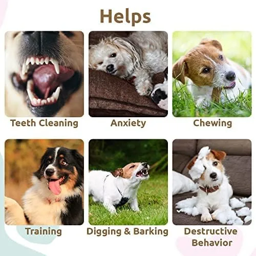 Vista 6 de SIMENA Juguete masticable resistente para perros masticadores agresivos, juguete natural para dentición para razas medianas, juguete masticable